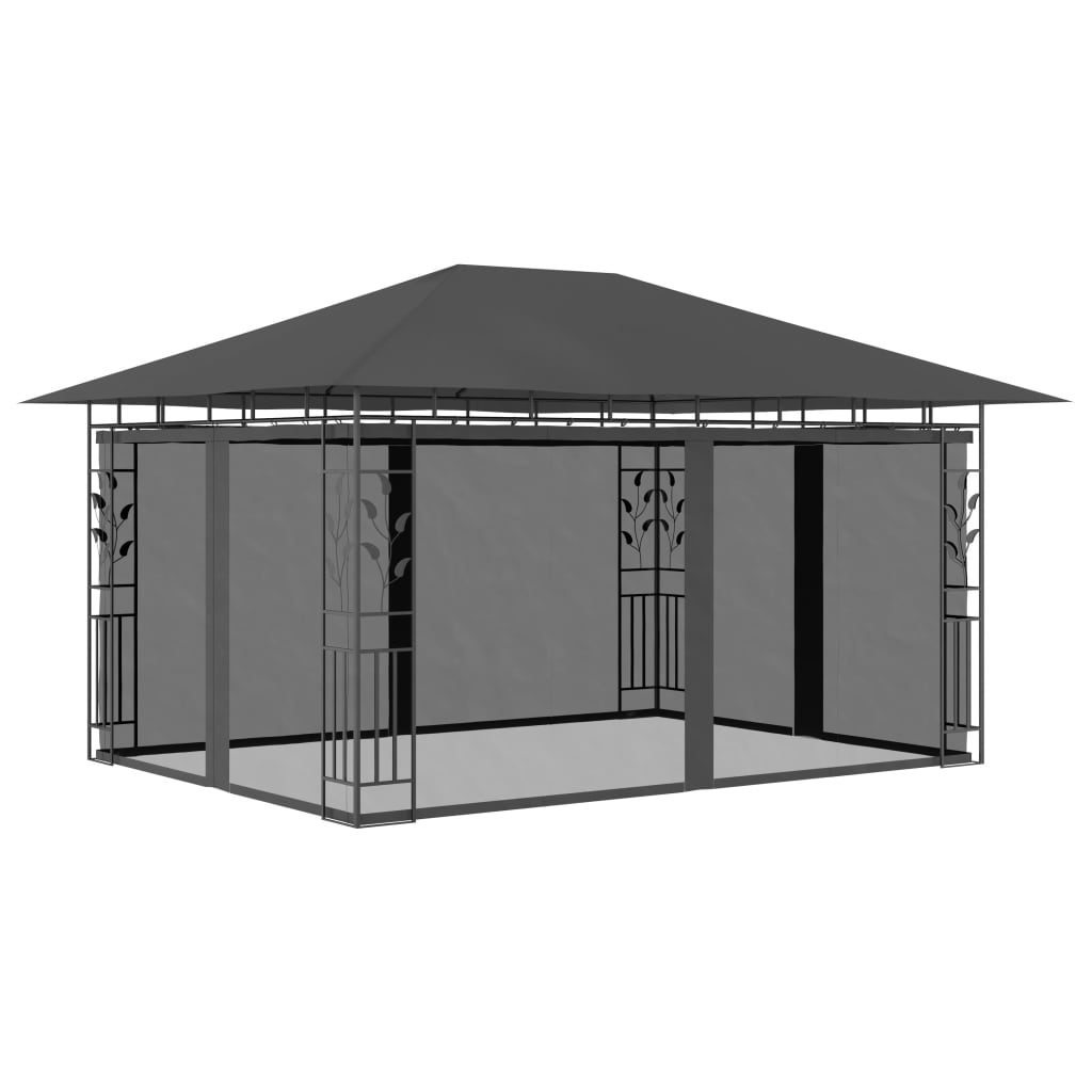 Pavėsinė su tinkleliu nuo uodų, kreminė, 3x3x2,73m, 180g/m²