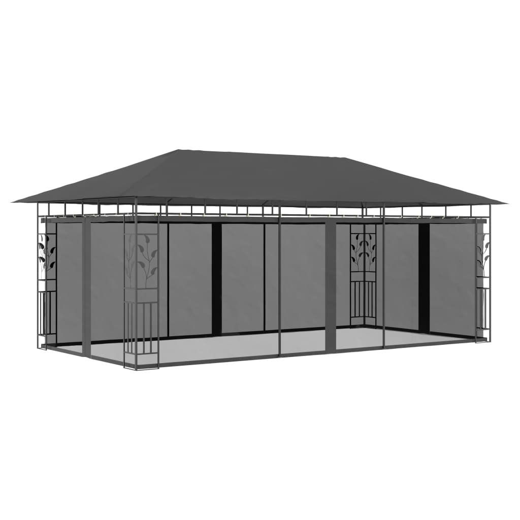 Pavėsinė su tinkleliu nuo uodų, kreminė, 3x3x2,73m, 180g/m²