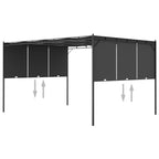 Sodo pavėsinė su šonine užuolaida, antracito spalvos, 4x3x2,25m