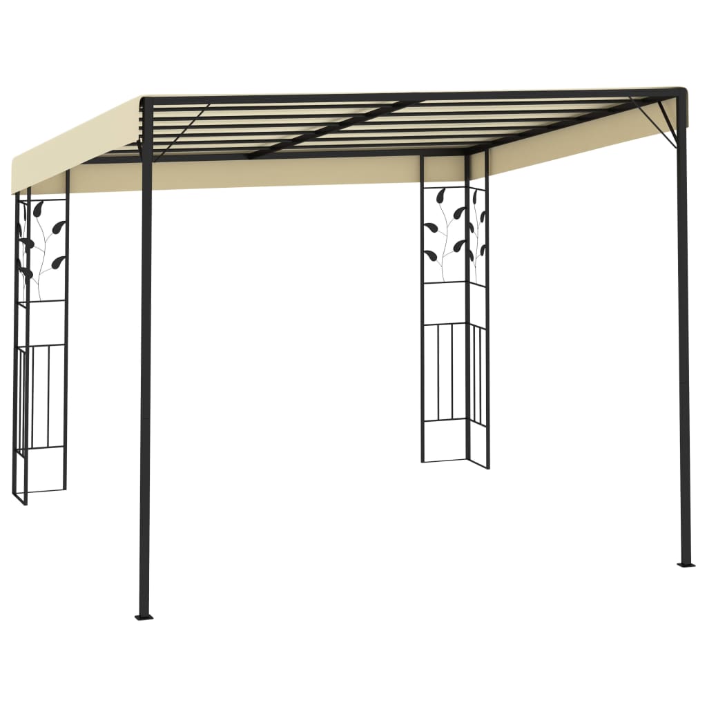 Prie sienos montuojama pavėsinė, taupe spalvos, 6x3m, audinys