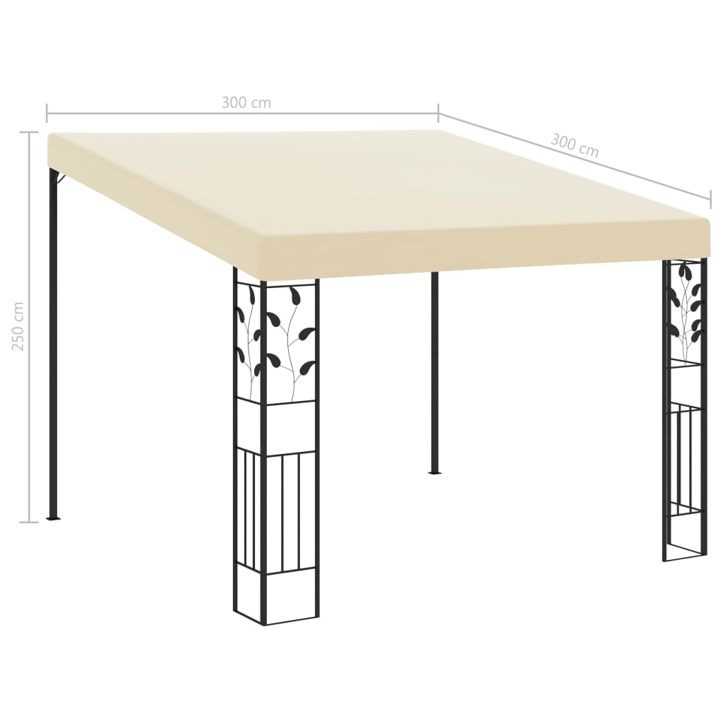 Prie sienos montuojama pavėsinė, taupe spalvos, 6x3m, audinys