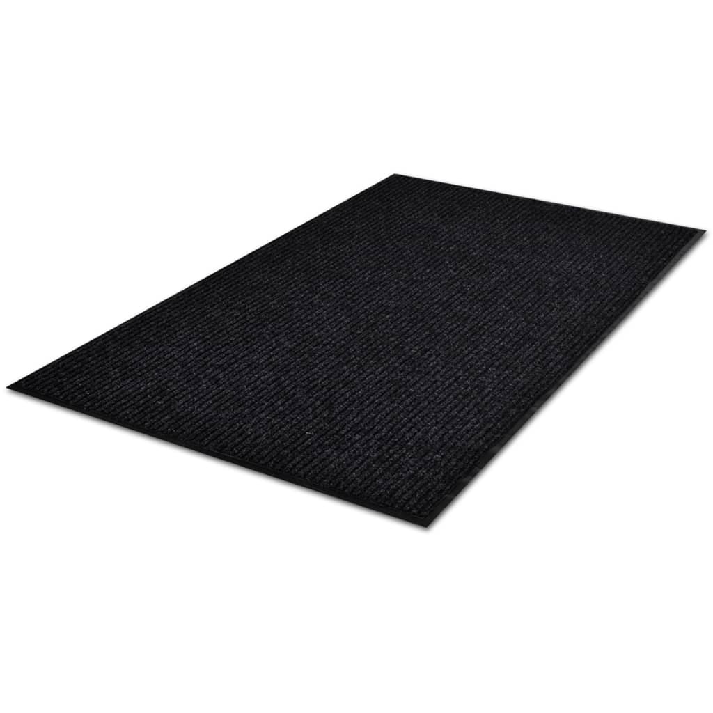 Durų kilimėlis, juodos spalvos, 117x220 cm, PVC