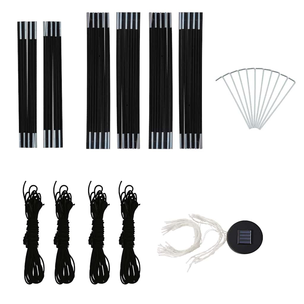 Proginė palapinė su LED ir 4 sienomis, mėlyna, 3,6x3,6x2,3m