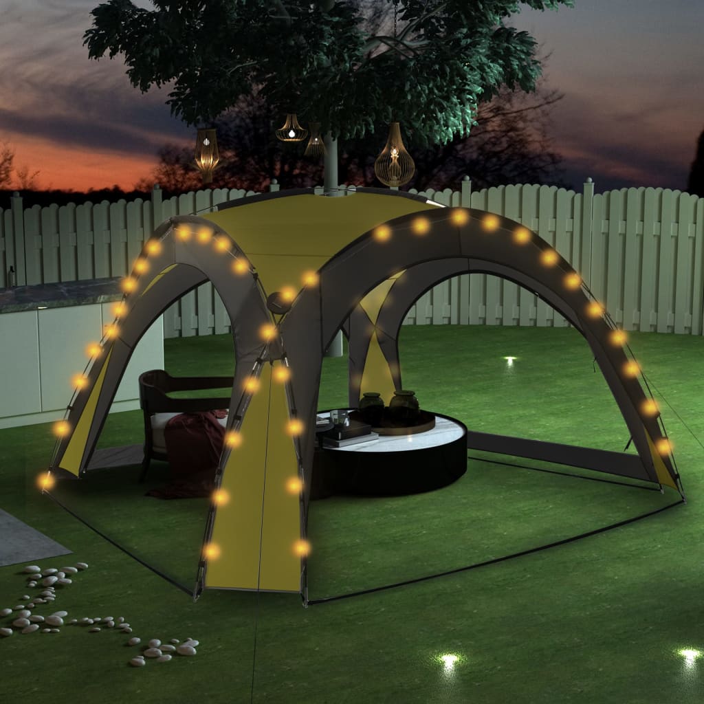 Proginė palapinė su LED ir 4 sienomis, mėlyna, 3,6x3,6x2,3m