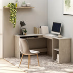 Kampinis stalas, betono, 120x140x75cm, mediena, L formos