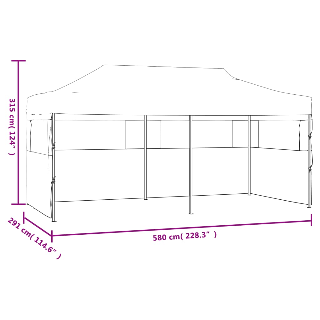 Proginė palapinė su šoninėmis sienomis, taupe, 3x6m