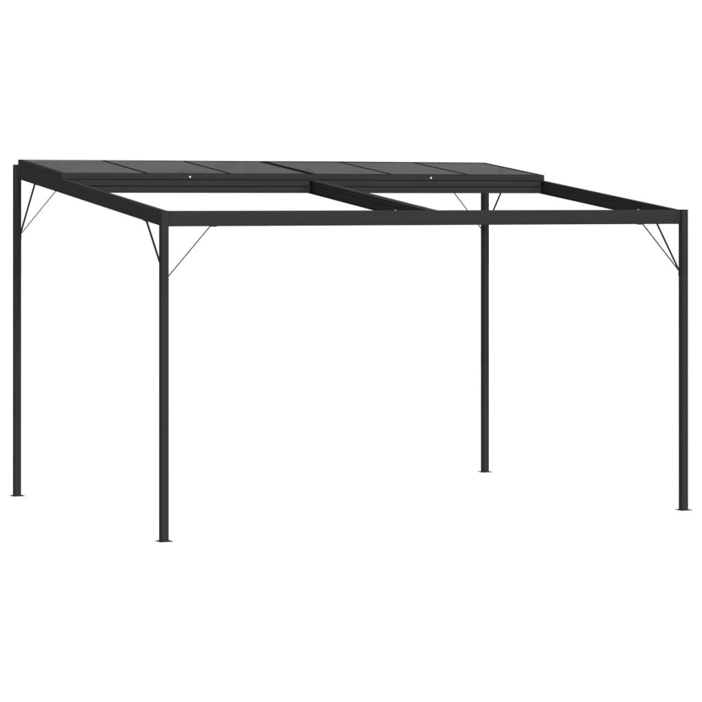 Pavėsinė su stogu, antracito, 4x3x2,5m, aliuminis ir plienas