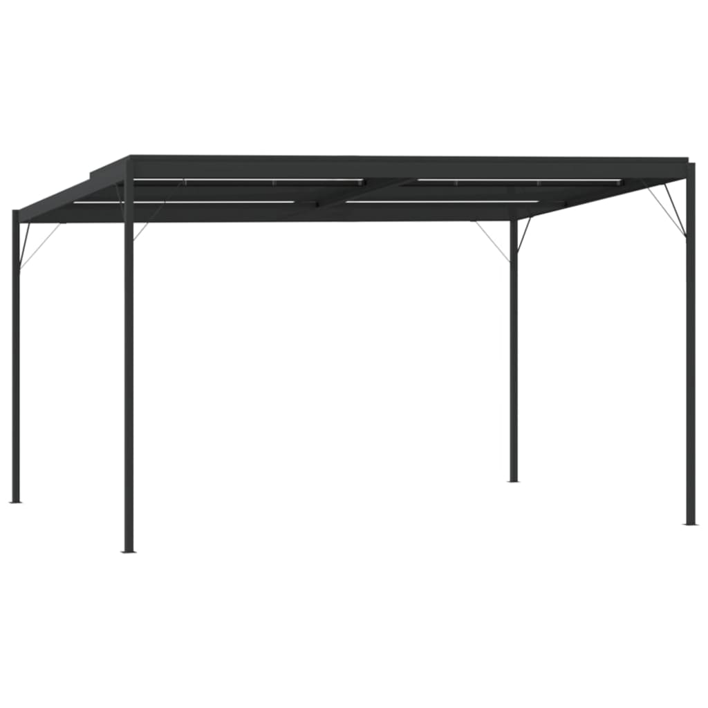 Pavėsinė su stogu, antracito, 4x3x2,5m, aliuminis ir plienas