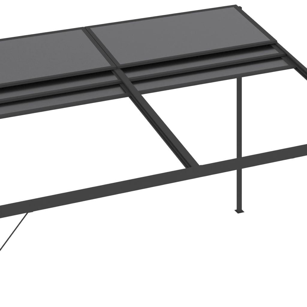Pavėsinė su stogu, antracito, 4x3x2,5m, aliuminis ir plienas