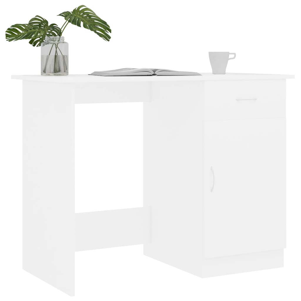 Rašomasis stalas, baltos spalvos, 100x50x76cm, apdirbta mediena