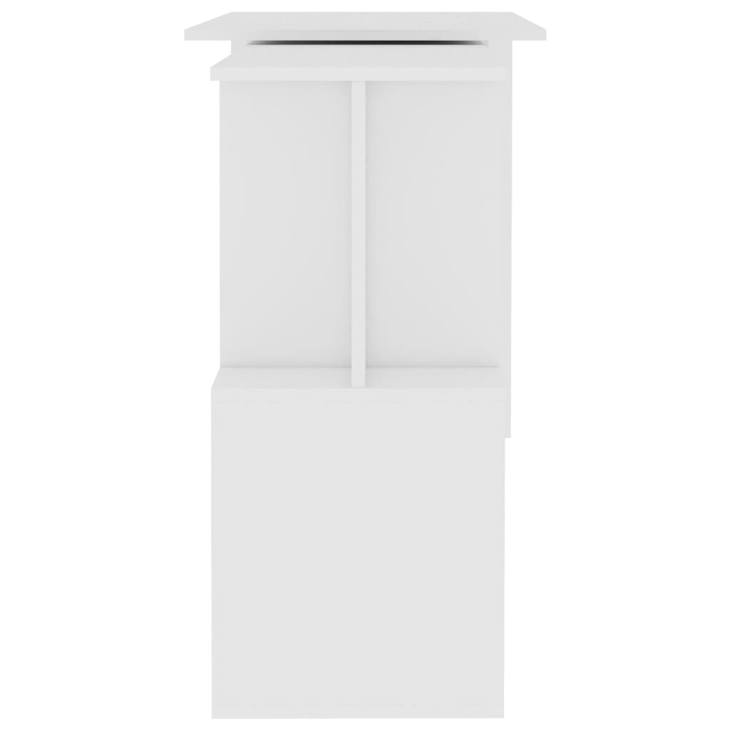Kampinis rašomasis stalas, baltas, 200x50x76cm, mediena