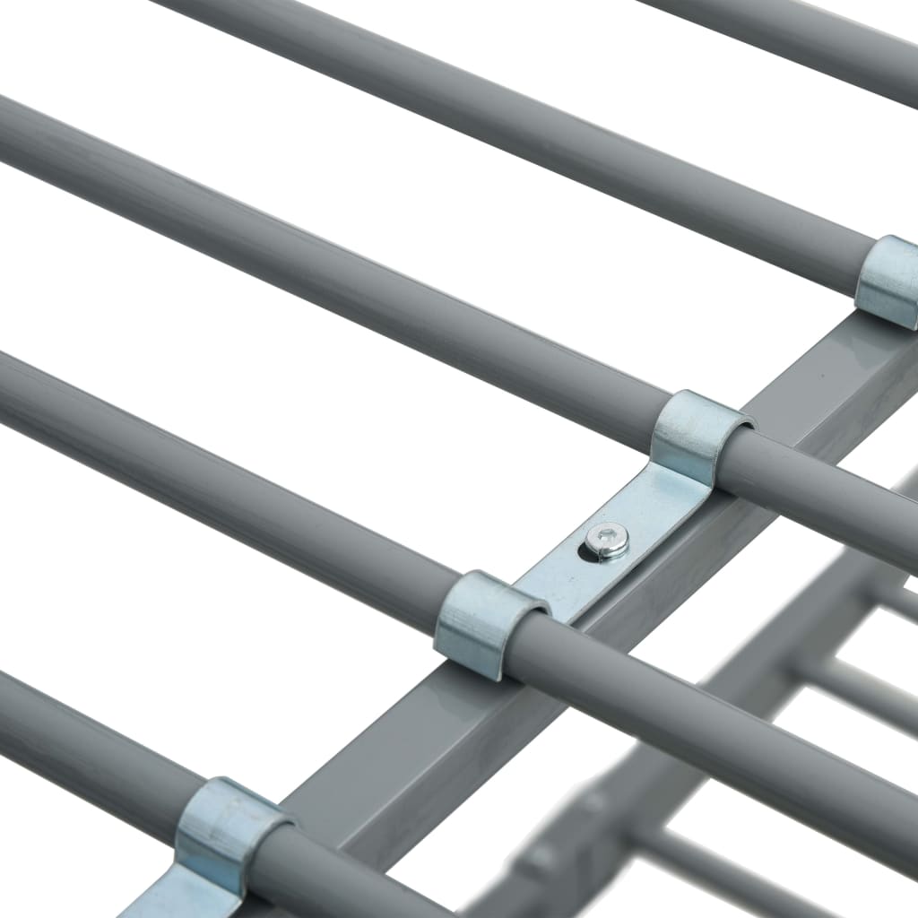 Dviaukštė lova, pilkos spalvos, 90x200cm, metalas