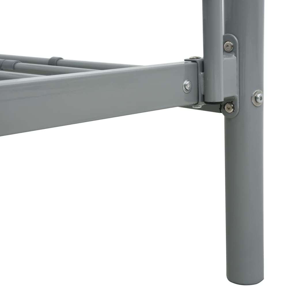 Dviaukštė lova, pilkos spalvos, 90x200cm, metalas