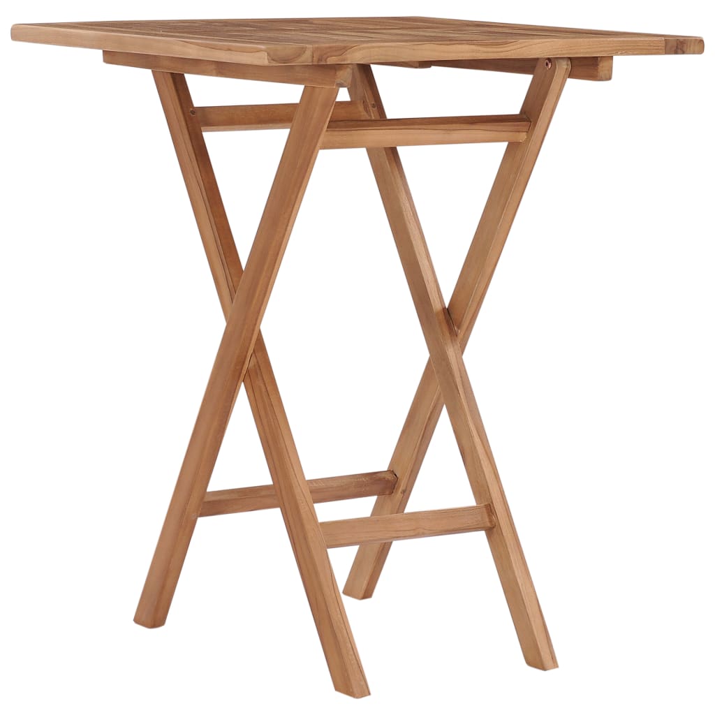 Sulankstomas sodo stalas, 60cm, tikmedžio medienos masyvas