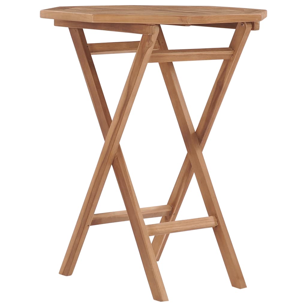 Sulankstomas sodo stalas, 60cm, tikmedžio medienos masyvas