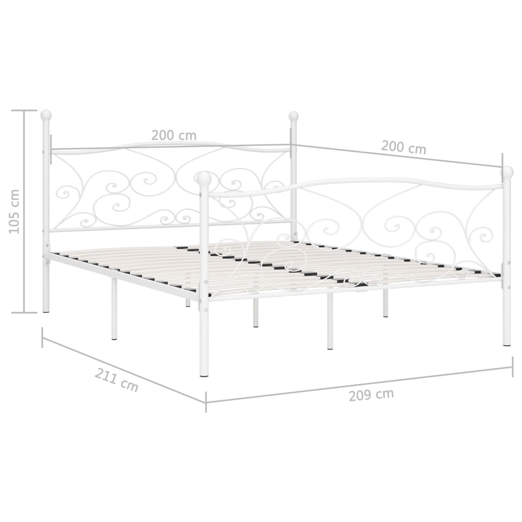 Lovos rėmas su grotelių pagrindu, baltas, 200x200cm, metalas