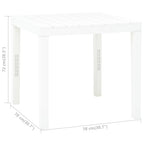Sodo stalas, baltos spalvos, 78x78x72cm, plastikas
