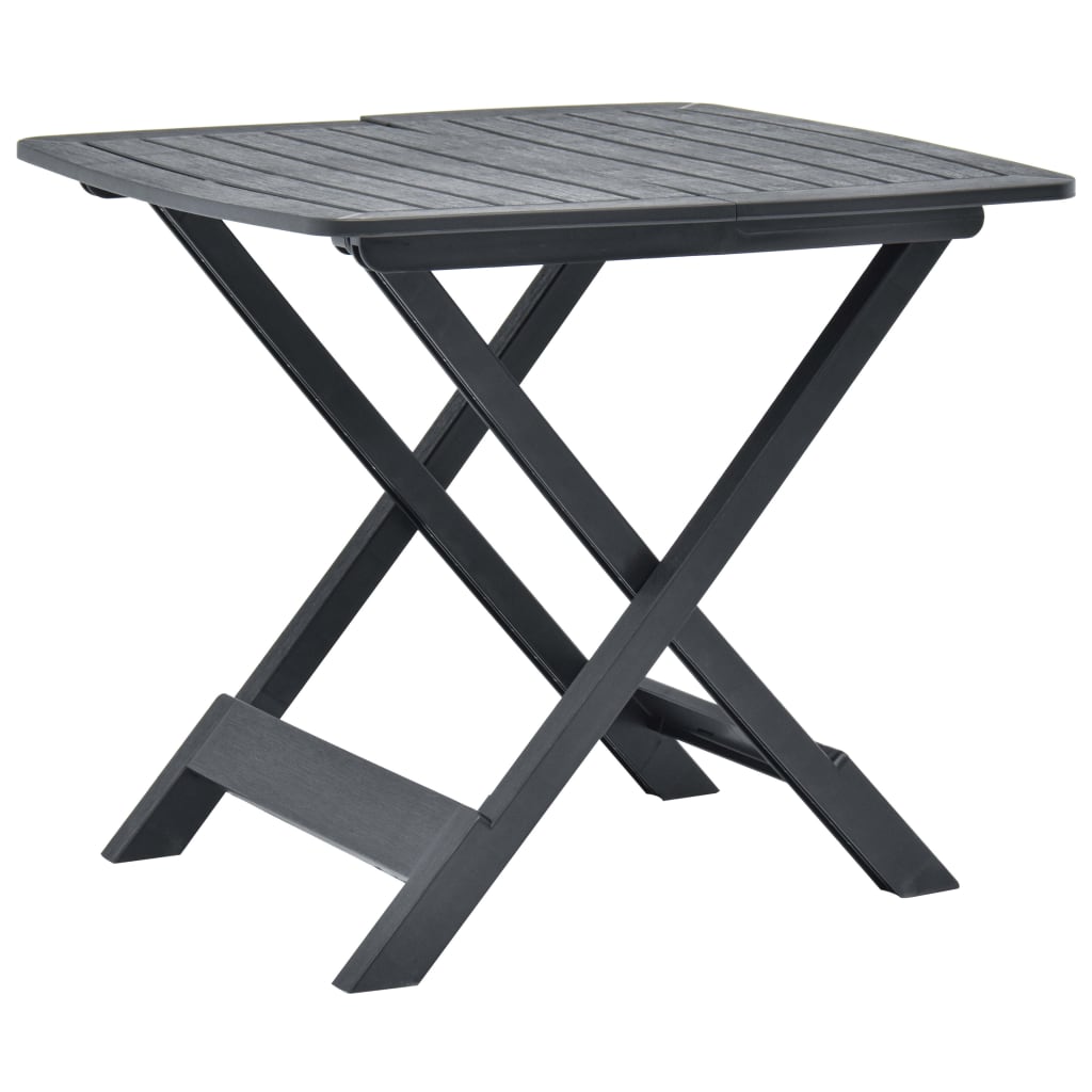 Sulankstomas sodo stalas, baltos spalvos, 79x72x70cm, plastikas