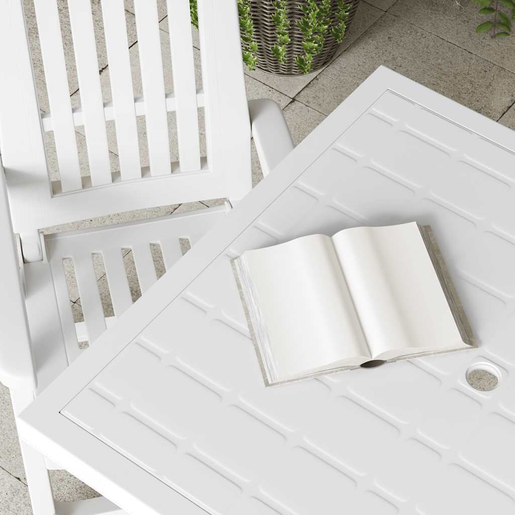Sodo stalas, baltos spalvos, 80x75x72cm, plastikas