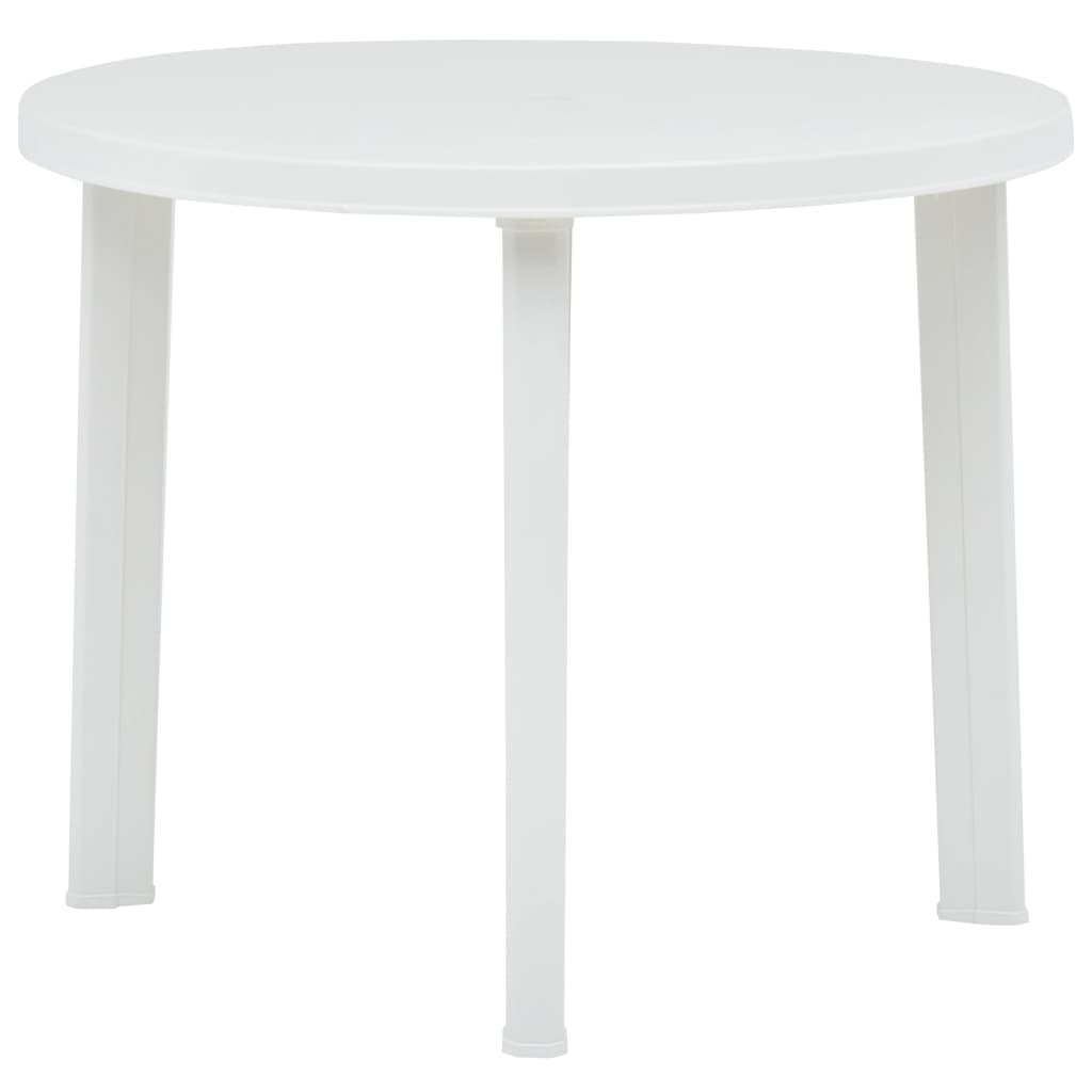 Sodo stalas, baltos spalvos, 89cm, plastikas