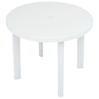 Sodo stalas, baltos spalvos, 89cm, plastikas