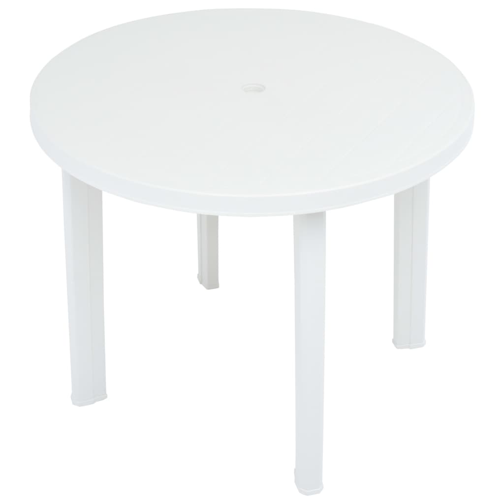 Sodo stalas, baltos spalvos, 89cm, plastikas