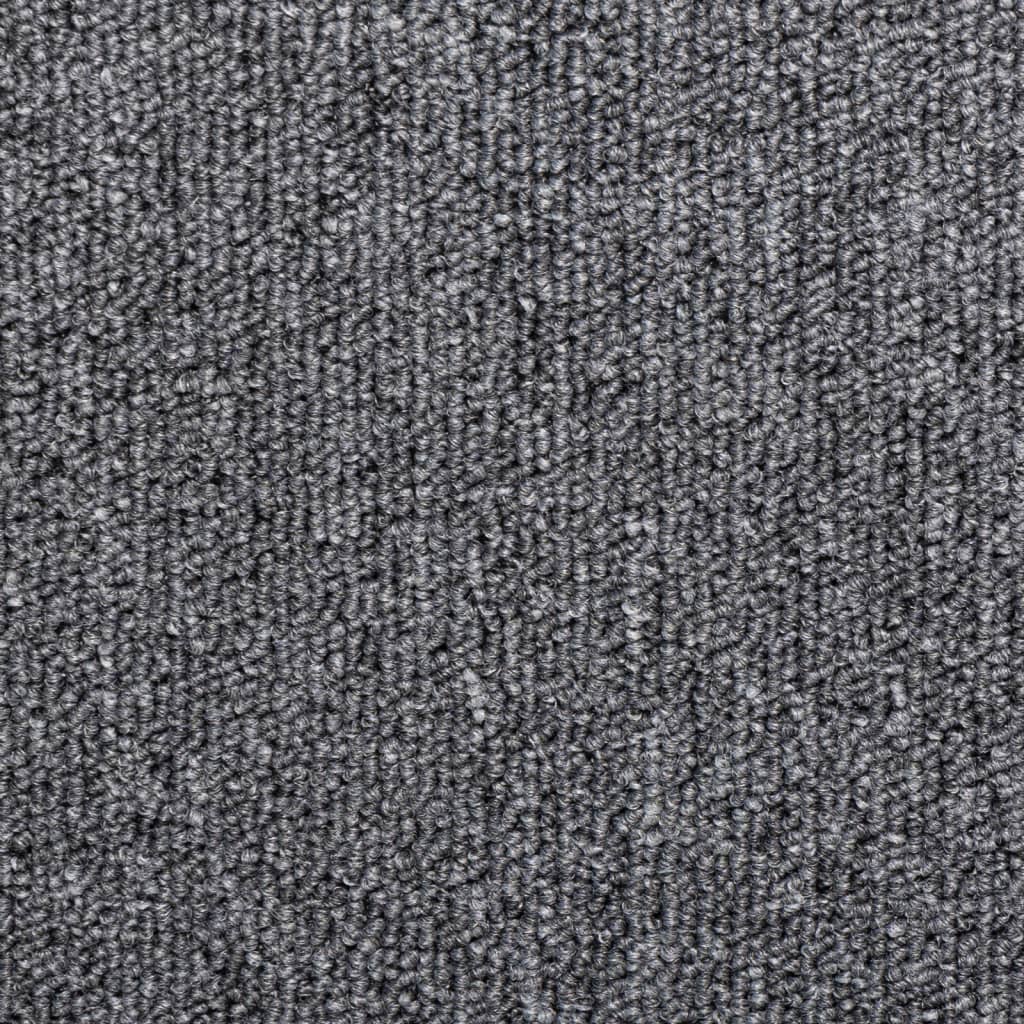 Laiptų kilimėliai, 15 vnt., 65x21x4 cm, tamsiai pilki, stačiakampiai kraštai
