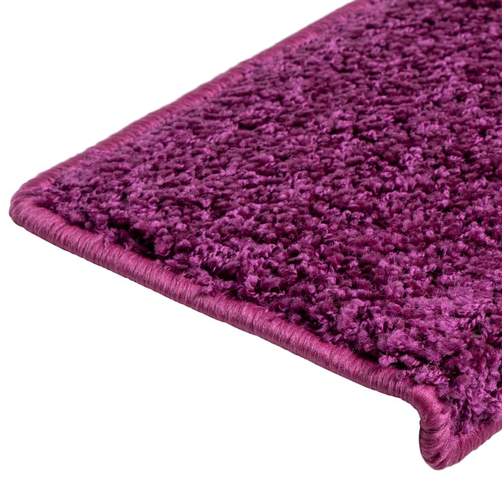 Laiptų kilimėliai, 15 vnt., 65x21x4 cm, violetiniai, stačiakampiai kraštai