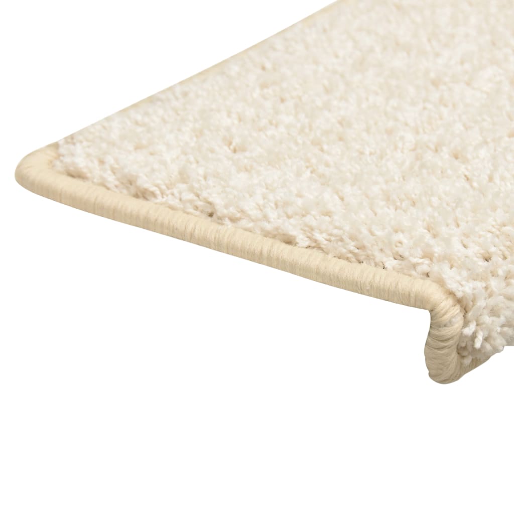 Laiptų kilimėliai, 15 vnt., 65x21x4 cm, balti, stačiakampiai kraštai