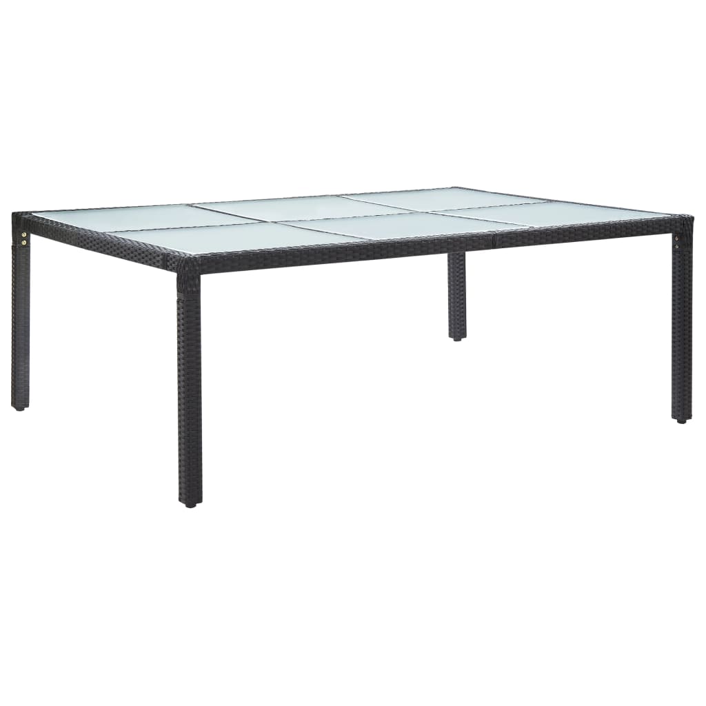 Lauko valgomojo stalas, rudas, 200x150x74cm, poliratanas