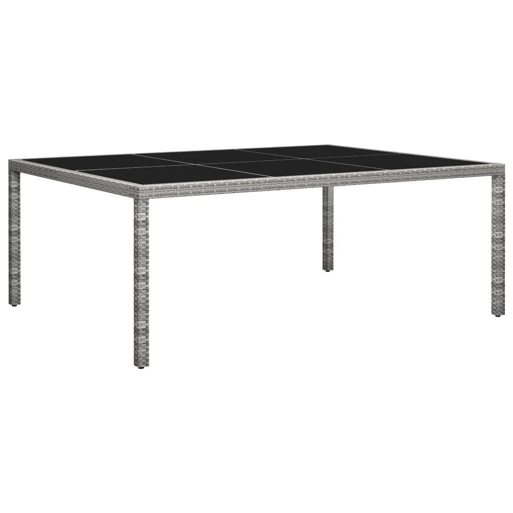 Lauko valgomojo stalas, rudas, 200x150x74cm, poliratanas
