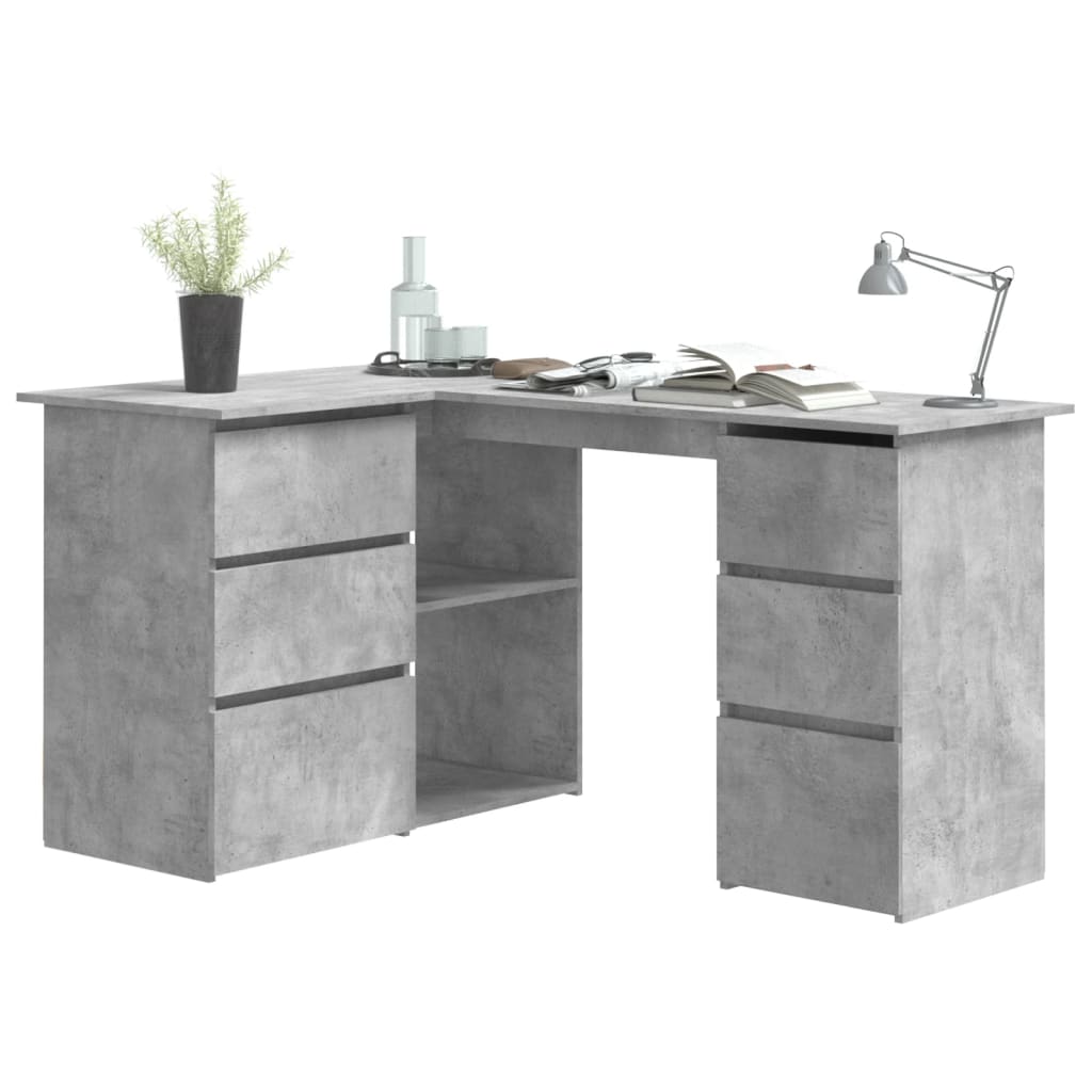 Kampinis rašomasis stalas, betono, 145x100x76cm, mediena
