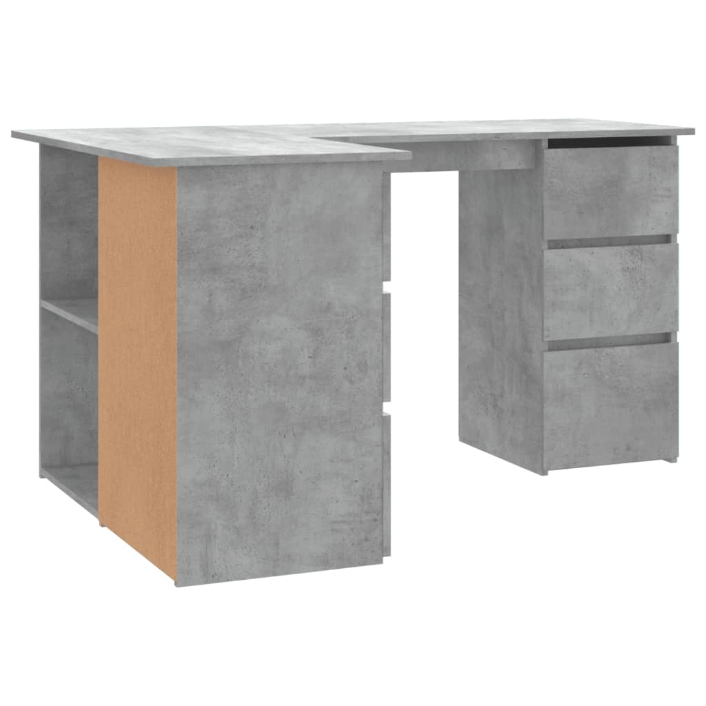Kampinis rašomasis stalas, betono, 145x100x76cm, mediena