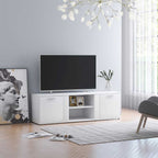 Televizoriaus spintelė, balta, 120x34x37cm, apdirbta mediena