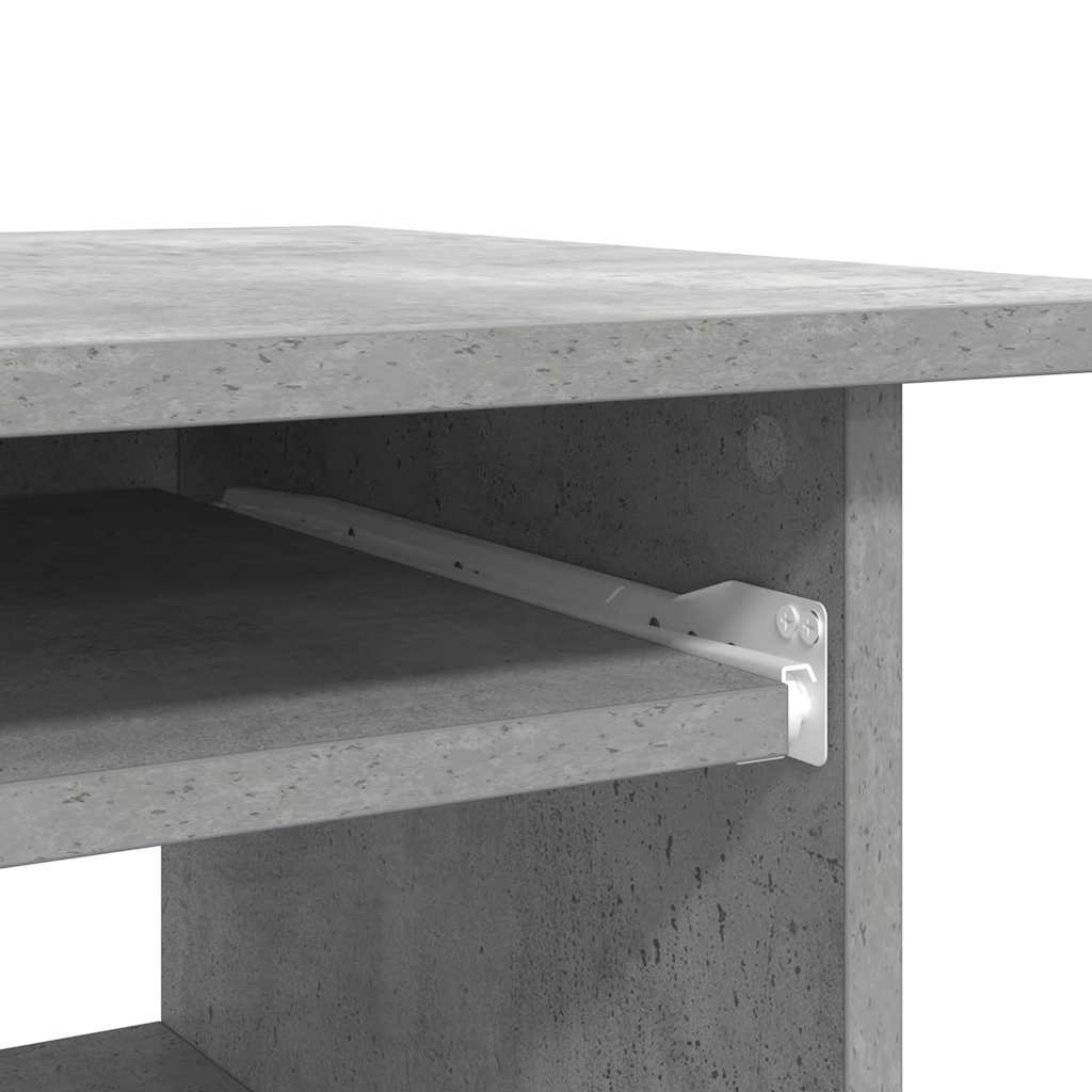 Rašomasis stalas, betono pilkas, 80x45x74cm, apdirbta mediena