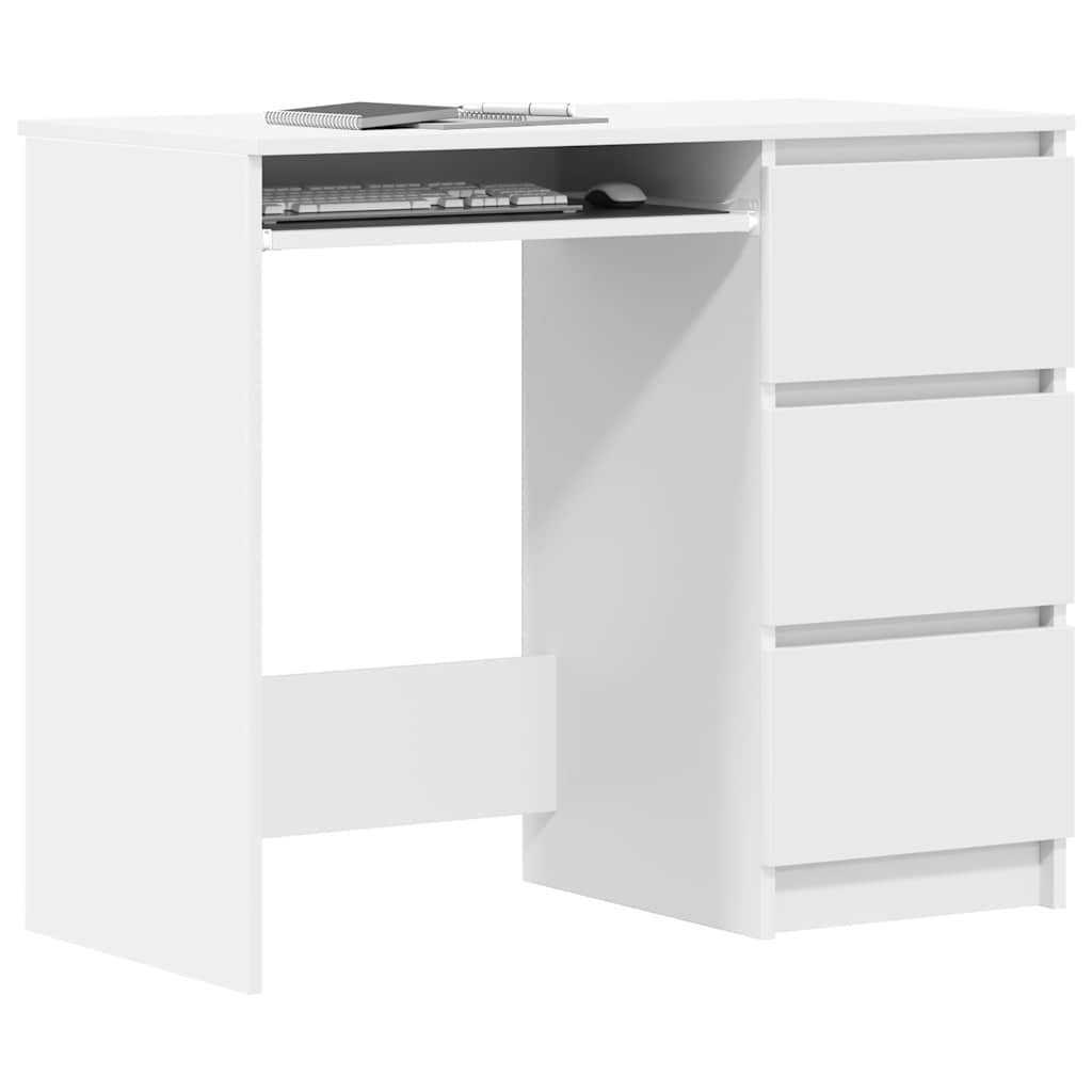 Rašomasis stalas, baltos spalvos, 90x45x76cm, apdirbta mediena