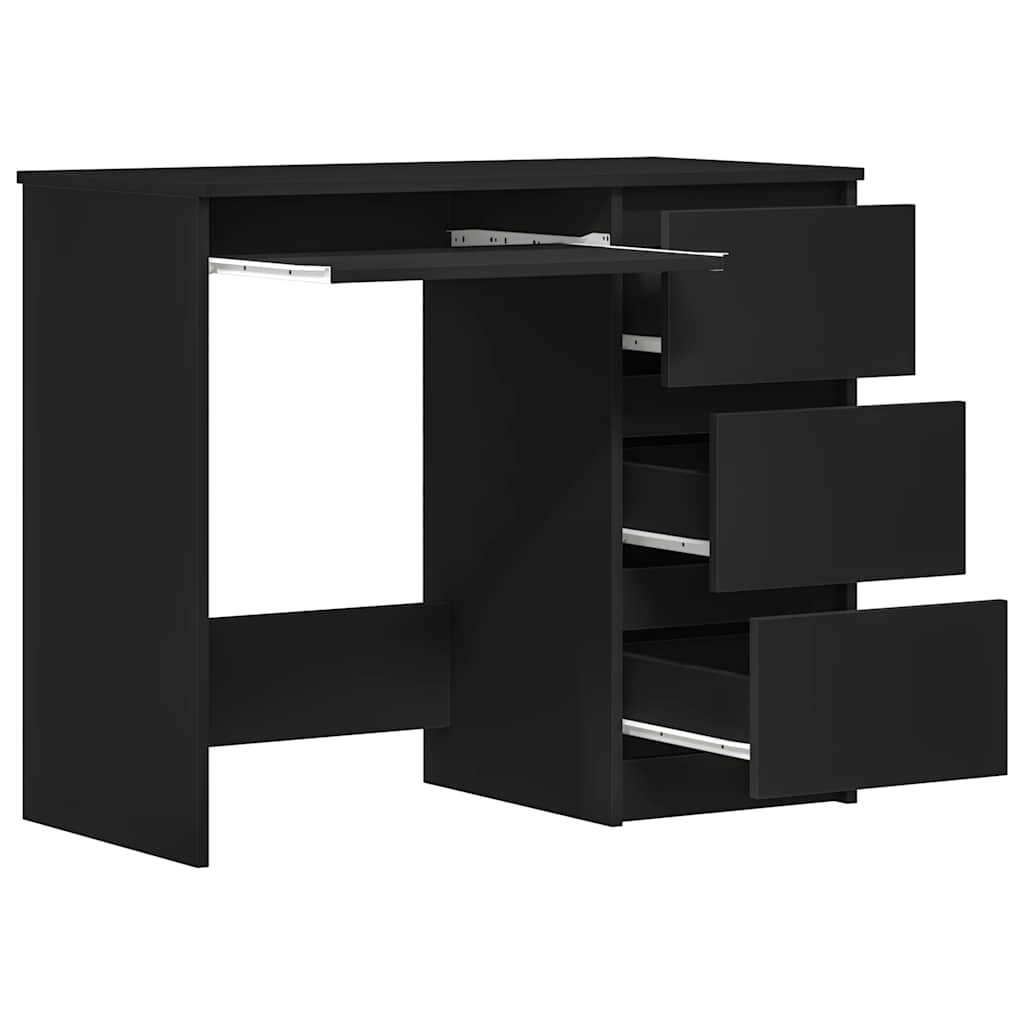 Rašomasis stalas, juodos spalvos, 90x45x76cm, apdirbta mediena
