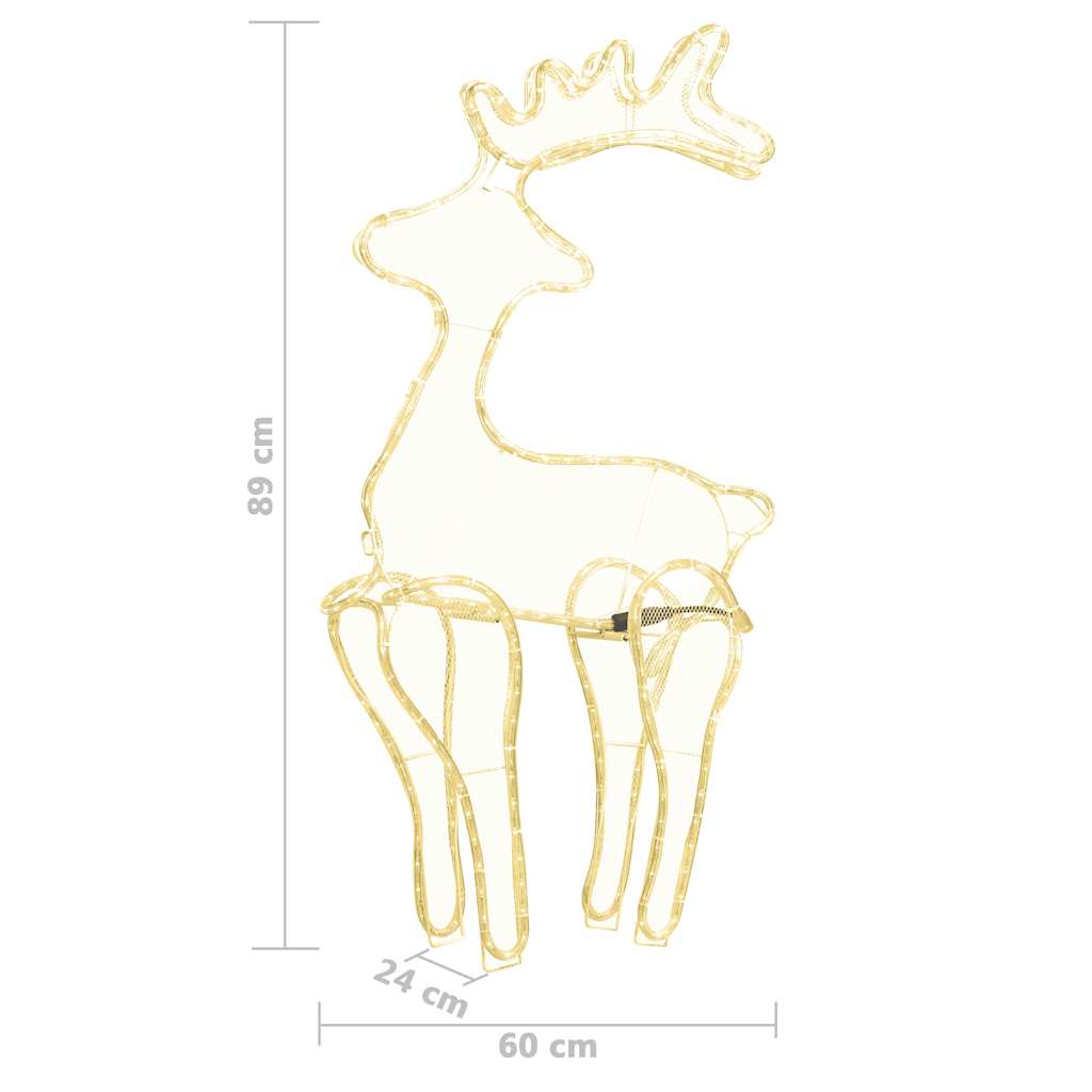 vidaXL Kalėdų dekoracija elnias, 60x24x89cm, 306 LED lemputės