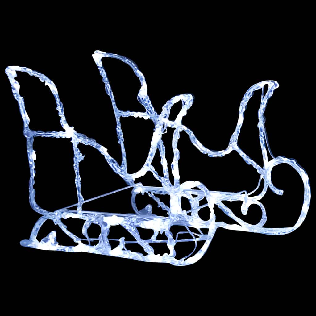 vidaXL Kalėdų dekoracija elniai ir rogės, akrilas, 160 LED lempučių