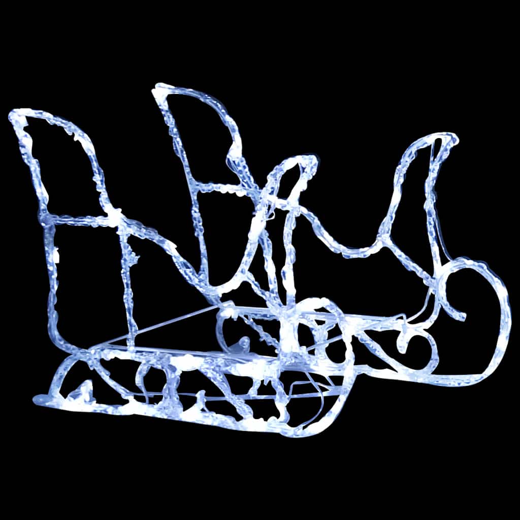 vidaXL Kalėdų dekoracija elniai ir rogės, 280x28x55cm, akrilas