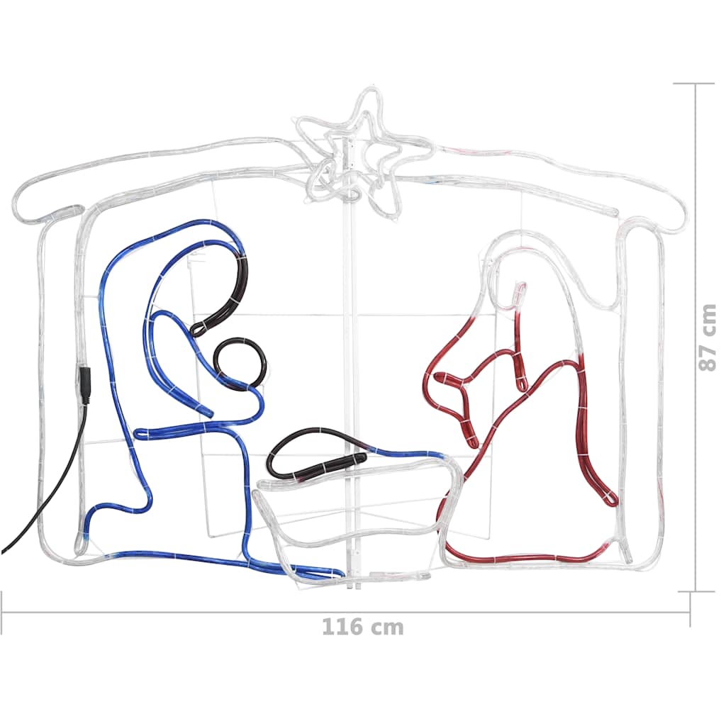 vidaXL Kalėdų dekoracija Kristaus gimimas, 116x41x87cm, 240 LED