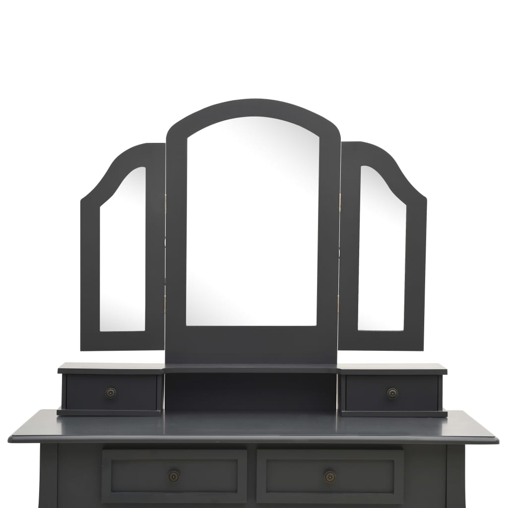 Kosmetinio staliuko rinkinys, pilkas, 100x40x146cm, paulovnija