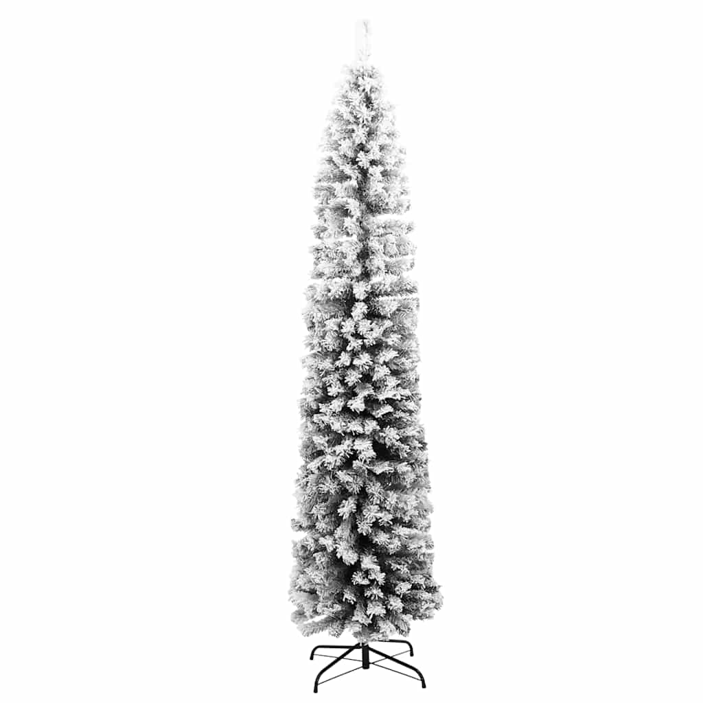 Plona dirbtinė Kalėdų eglutė su sniegu, žalia, 240cm, PVC