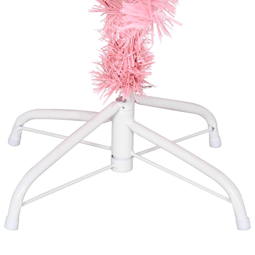 Dirbtinė Kalėdų eglutė su stovu, rožinės spalvos, 150cm, PVC
