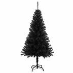Dirbtinė Kalėdų eglutė su stovu, juodos spalvos, 150cm, PVC