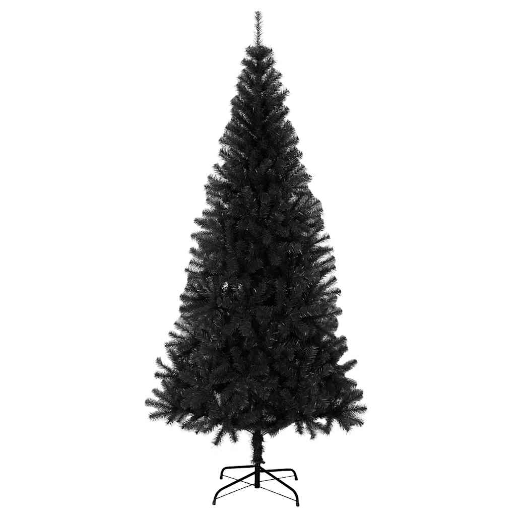 Dirbtinė Kalėdų eglutė su stovu, juodos spalvos, 210cm, PVC