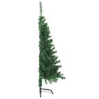 Dirbtinė pusinė Kalėdų eglutė su stovu, žalia, 150cm, PVC