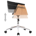 Pasukama biuro kėdė, juoda, lenkta mediena ir dirbtinė oda