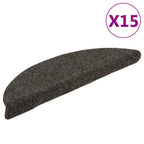 Laiptų kilimėliai, lipnūs, 15 vnt., 56x17x3 cm, antracito spalvos, pusapvaliai