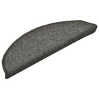Laiptų kilimėliai, 15 vnt., 56x17x3 cm, tamsiai pilki, pusapvaliai